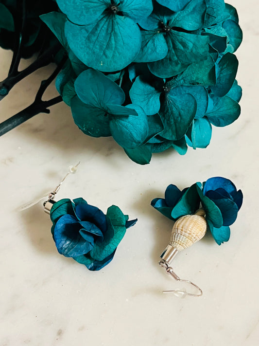 Boucles d'oreilles "Ecume d'hortensia"