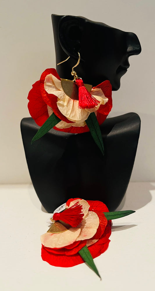 Boucles d'oreilles "Eventail Végétal"