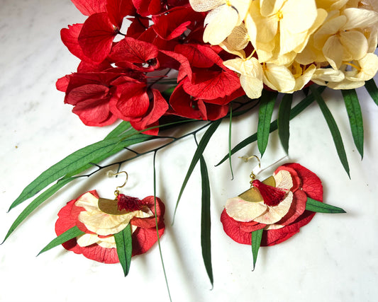 Boucles d'oreilles "Eventail Végétal"